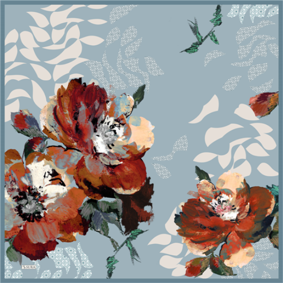 SURA 5429 İPEK SATEN EŞARP 90*90 cm. % 100 İpek Eşarp