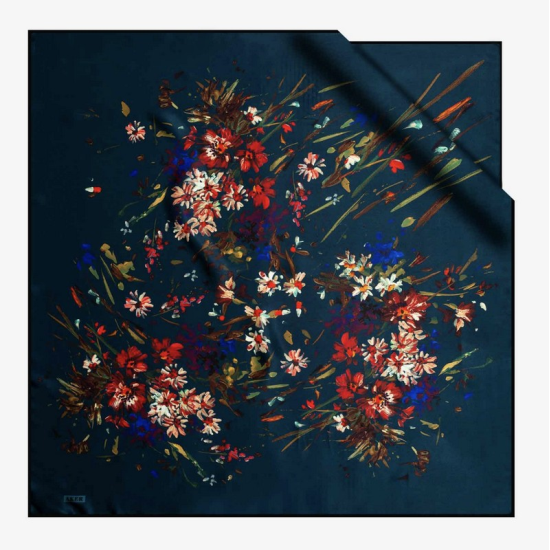 7798701-324 Aker İpek Krep Saten Eşarp 90X90 /cm %100 İpek Eşarp